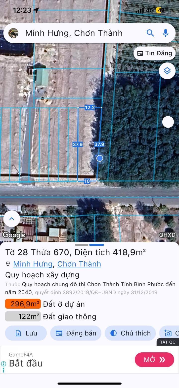 Đất nền Chơn Thành 190m² giá 1 tỷ - Tiềm năng kinh doanh lớn!
