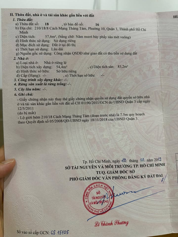 Nhà riêng 210/18/8 Cách Mạng Tháng 8, Quận 3, 65m² - Khu an ninh yên tĩnh!