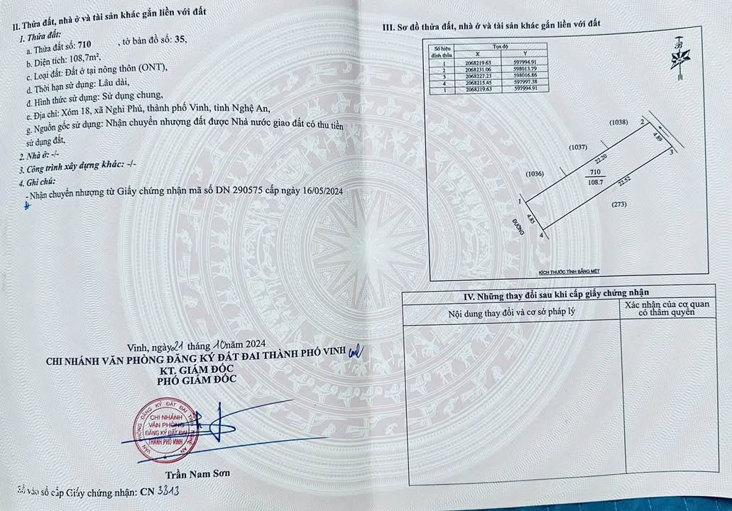 Đất thổ cư Nghi Phú 108.7m² giá tốt - Khu dân cư văn minh!