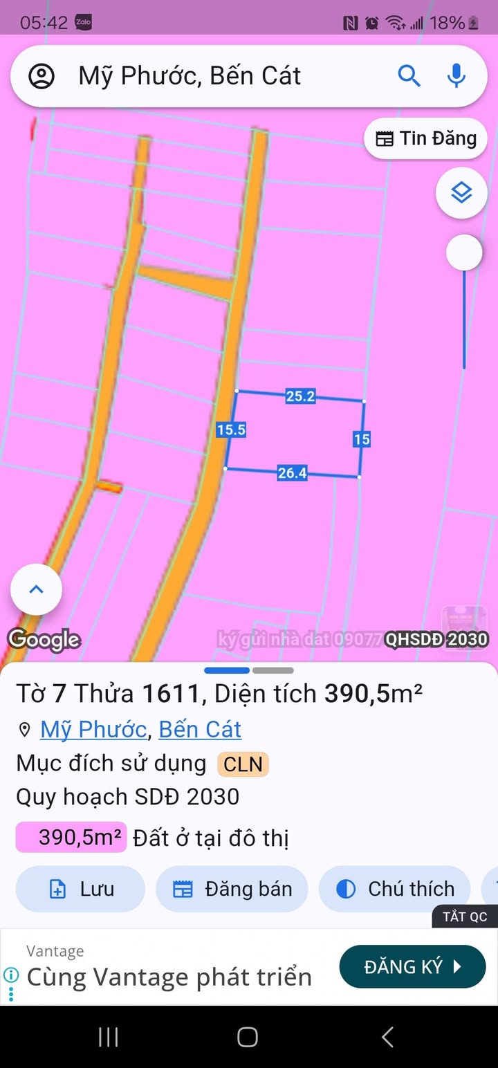 Đất nền phường Mỹ Phước, Bến Cát 375m² giá 2.099 tỷ - Đầu tư sinh lời nhanh!