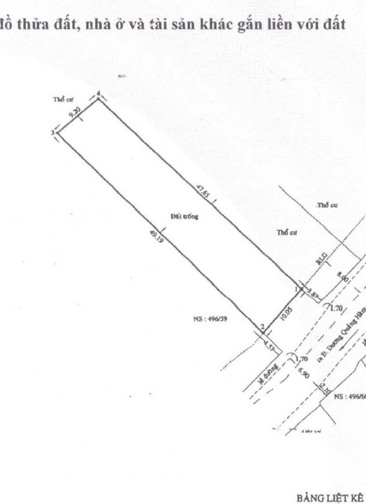 Đất xây CHDV mặt tiền hẻm 496 Dương Quảng Hàm - 500m² giá 50 tỷ - Cơ hội đầu tư hấp dẫn!