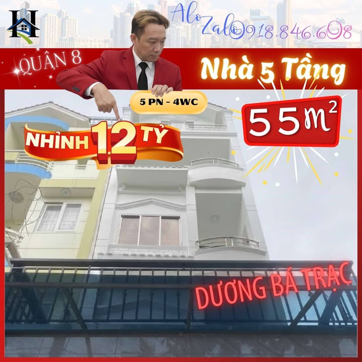 Nhà phố mặt tiền Dương Bá Trạc, Quận 8, 54m² giá 12 tỷ - Đầu tư sinh lời ngay!