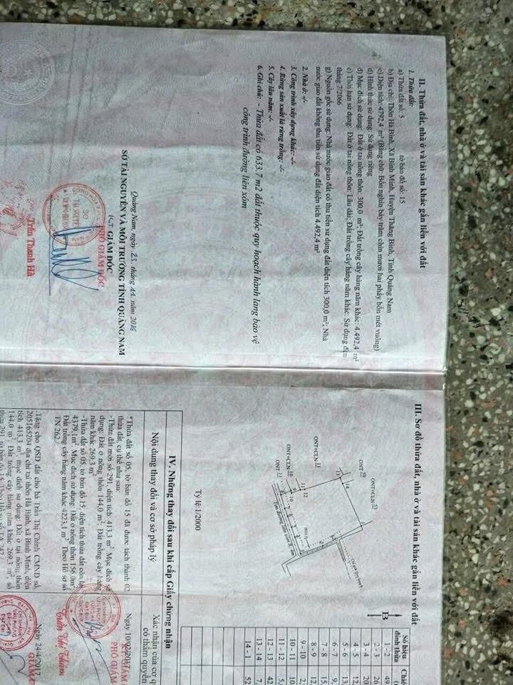 Đất nền sát biển xã Bình Minh, Thăng Bình 4792m² giá 20 tỷ - Cơ hội vàng đầu tư!