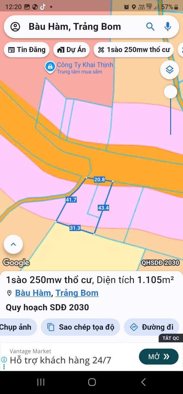 Đất nền Vĩnh Tân Trảng Bom 10.000m² giá 4 tỷ - Góc 2 mặt tiền thuận lợi