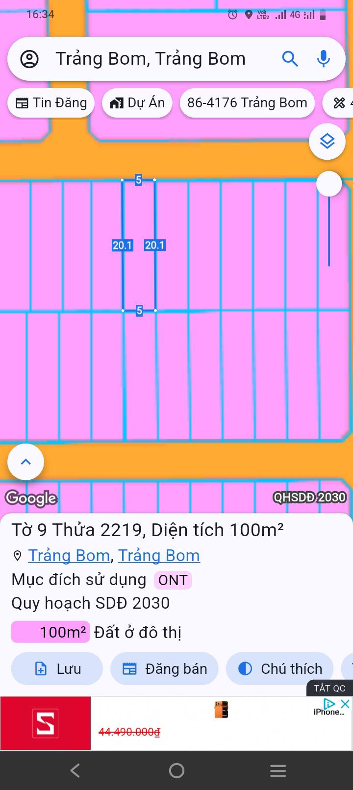 Đất thổ cư Trảng Bom 100m² giá 1.38 tỷ - Sổ đỏ chính chủ