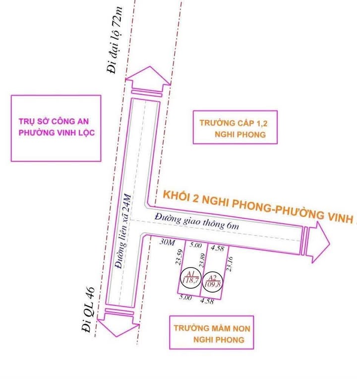 Đất Nghi Phong, Nghi Lộc 109.8m² giá 2 tỷ - Đường nhựa 6m thông thoáng!