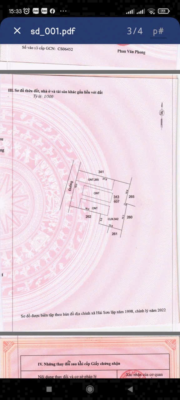 Đất thổ cư 260m², xã Hải Sơn, 607m² chỉ 2.51 tỷ - Đầu tư sinh lời ngay!