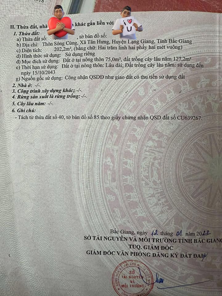 Đất nền Tân Hưng Lạng Giang 200m² giá 850 triệu - Gần khu công nghiệp