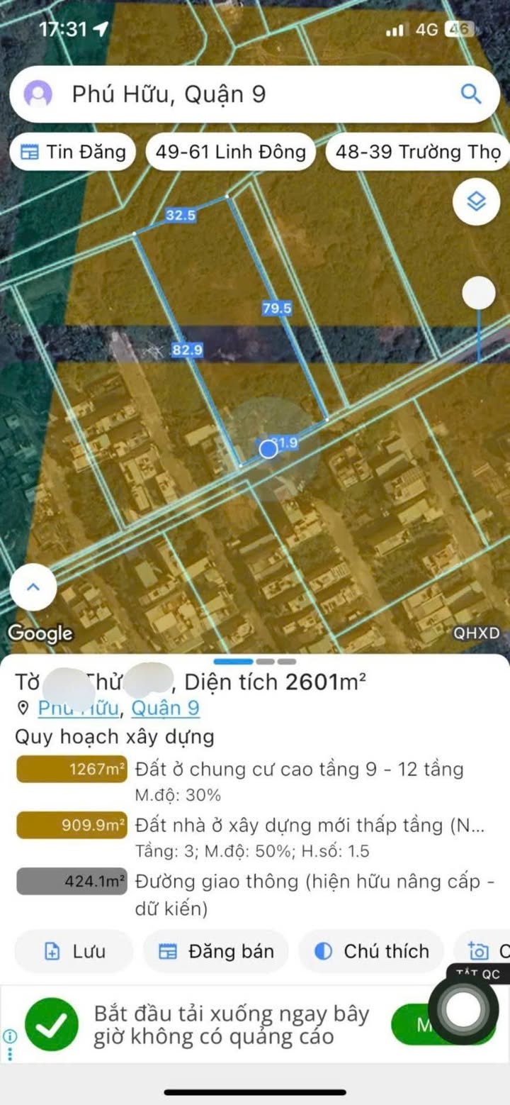 Đất nền Phú Hữu Thủ Đức 644m² giá 29.9 tỷ - Pháp lý sạch, vị trí đắc địa!