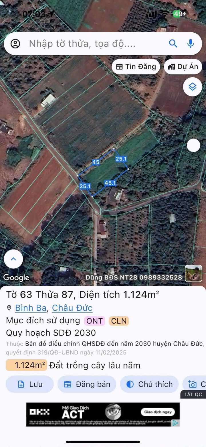 Đất nền Ngãi Giao 2200m² giá 4 tỷ - Đầu tư sinh lời ngay!