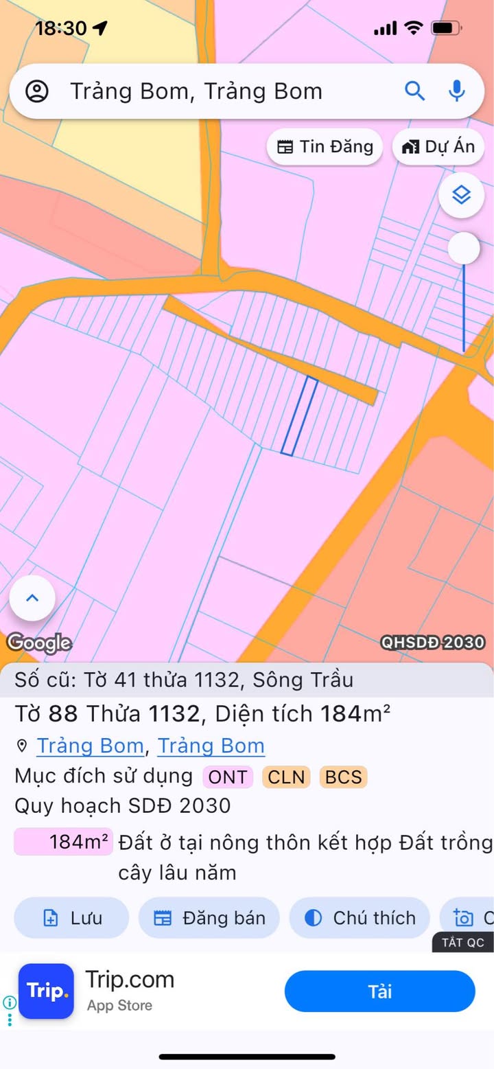 Đất nền Sông Trầu Trảng Bom 180m² giá 1.15 tỷ - Sổ hồng riêng chính chủ!