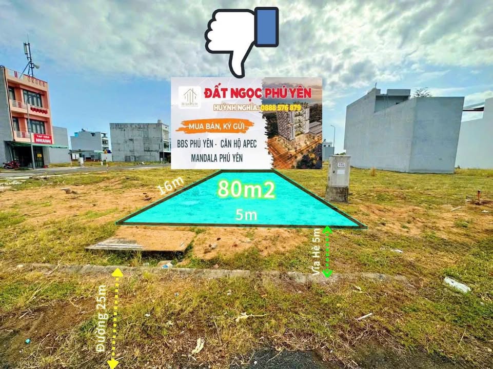 Đất nền 80m² đường Trần Kiệt, Tuy Hòa - Hạ tầng hoàn chỉnh chỉ 1.85 tỷ!