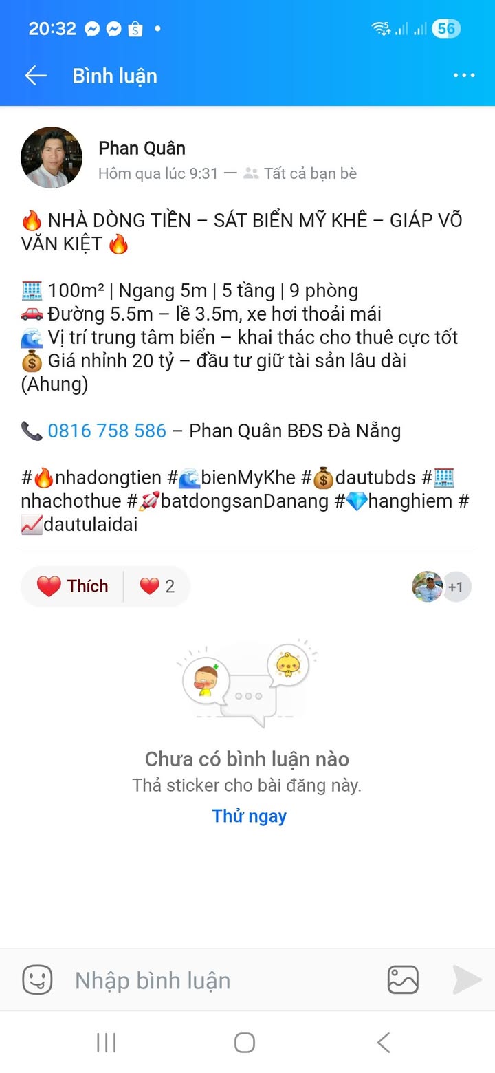 Nhà 5 tầng khu biển Mỹ Khê Đà Nẵng 100m² giá 20 tỷ - Đầu tư sinh lời ổn định!