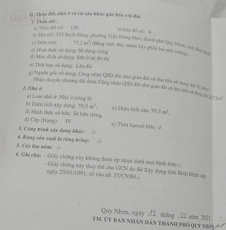 Nhà FrontHouse 322 Bạch Đằng, phường Hải Cảng, 77m² - Giá thỏa thuận hấp dẫn!