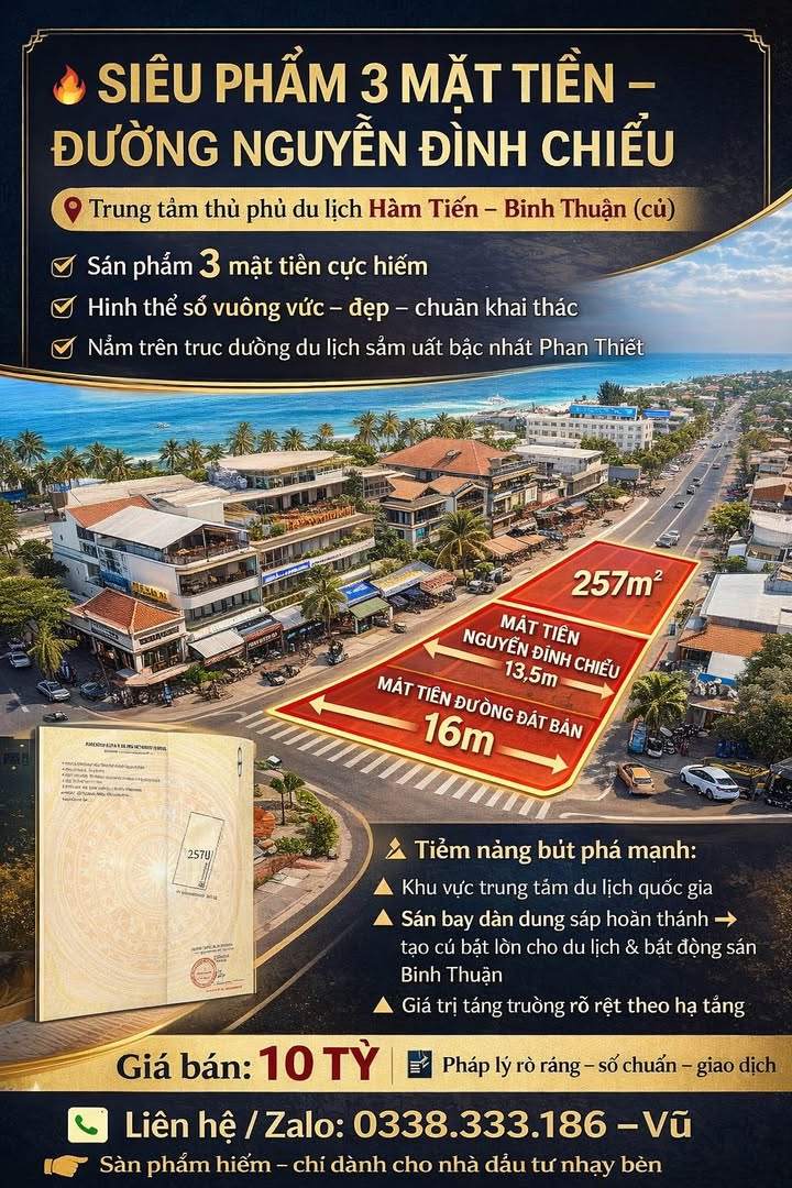 FrontHouse 3 mặt tiền Nguyễn Đình Chiểu 230m² giá 10 tỷ - Tiềm năng bứt phá mạnh!