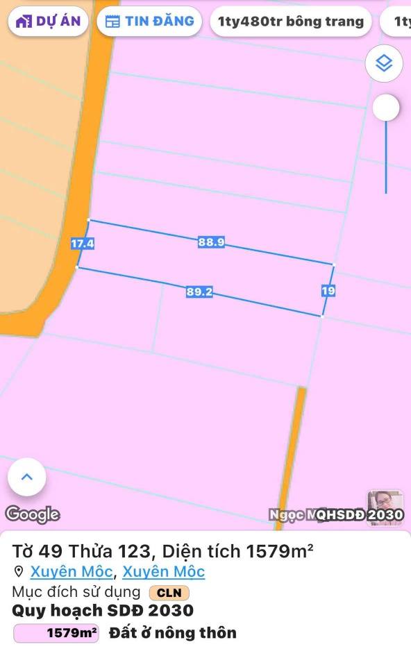 Đất nền Xuyên Mộc 1579m² giá chỉ 2 tỷ - Phù hợp đầu tư sinh lời!