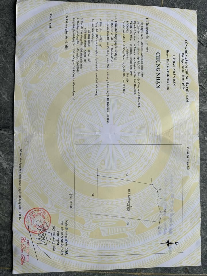 Đất nền Đồng Chum Đà Bắc 4ha giá 160 triệu - View thoáng đẹp