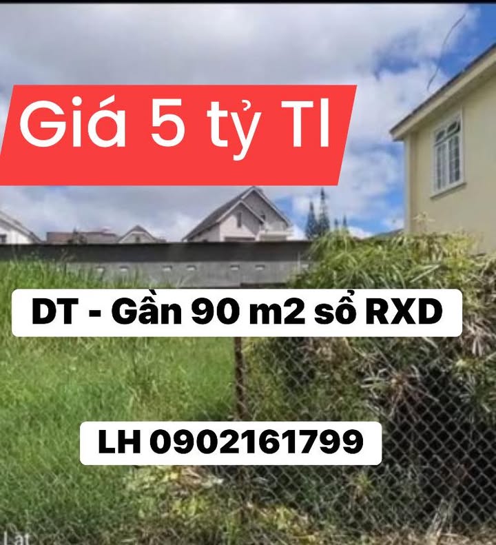 Lô đất xây dựng riêng tại trung tâm Đà Lạt 90m² giá 5 tỷ - Đầu tư sinh lời ngay!