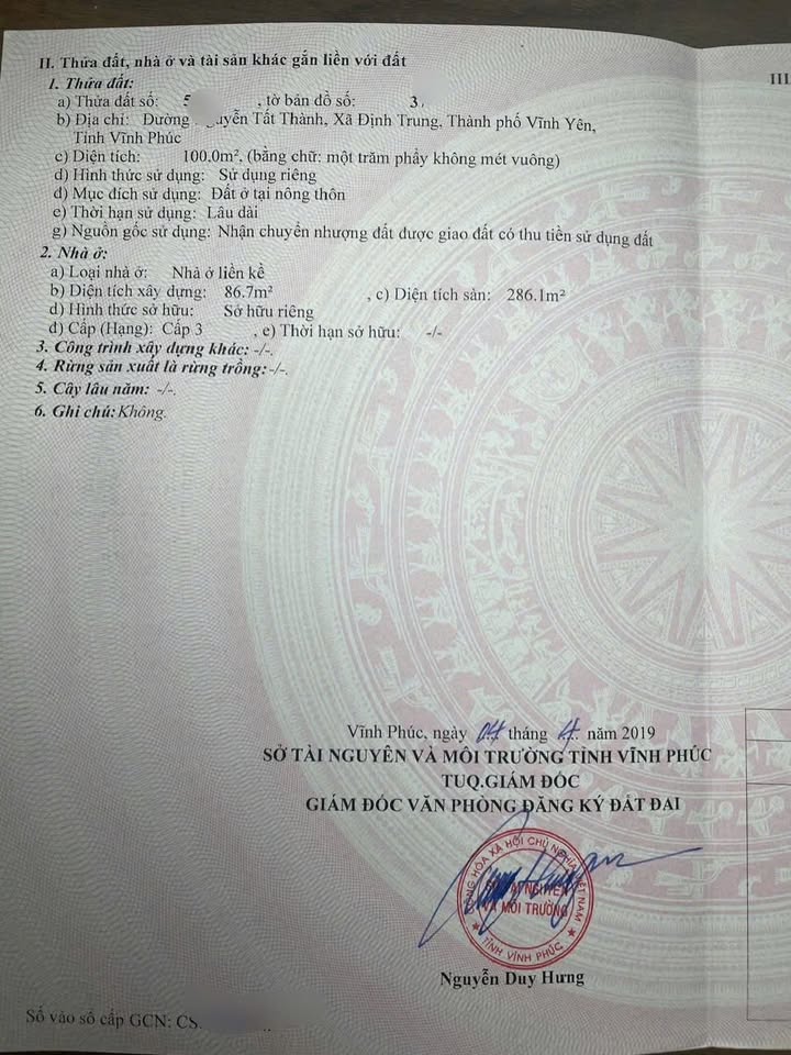 Nhà mặt phố Nguyễn Tất Thành 100m², 3 tầng - Đầu tư sinh lời ngay tại Vĩnh Yên!