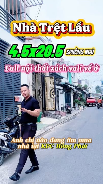 Nhà trệt lầu 183m² tại KDC Hồng Phát, giá 6.09 tỷ - Tặng nội thất cao cấp!