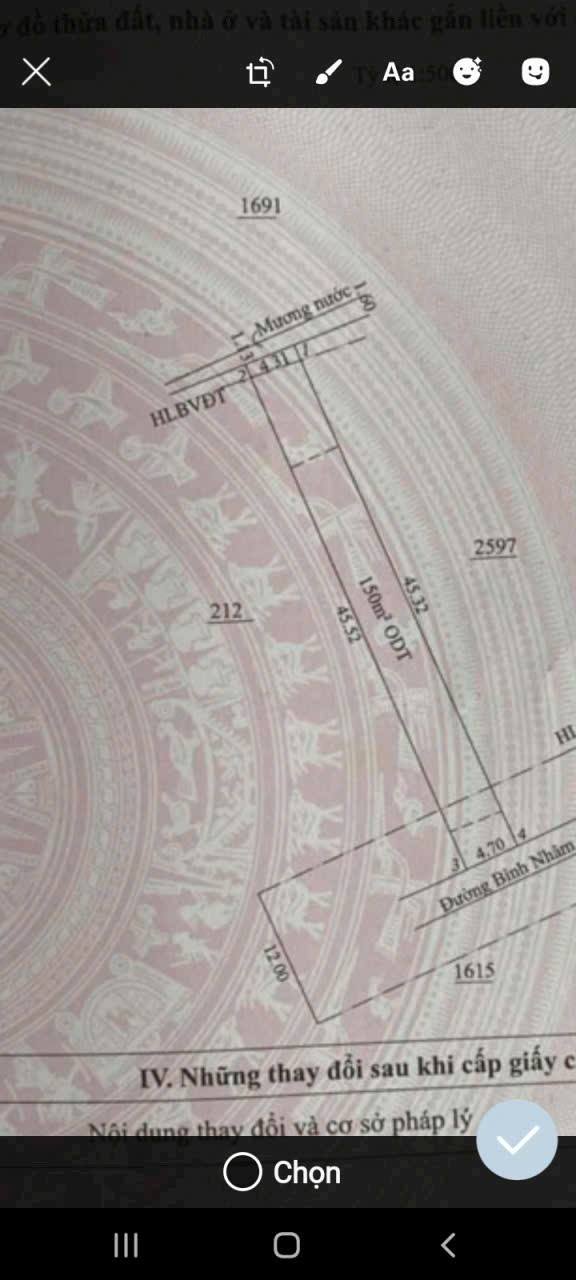 Đất nền phường Bình Nhâm 205m² giá 3 tỷ - Chính chủ bán gấp!