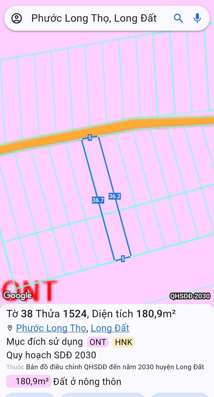 Đất nền Phước Long Thọ, Đất Đỏ, Bà Rịa - Vũng Tàu 160m² giá 950 triệu - Vị trí phát triển mạnh, cơ hội đầu tư lý tưởng!