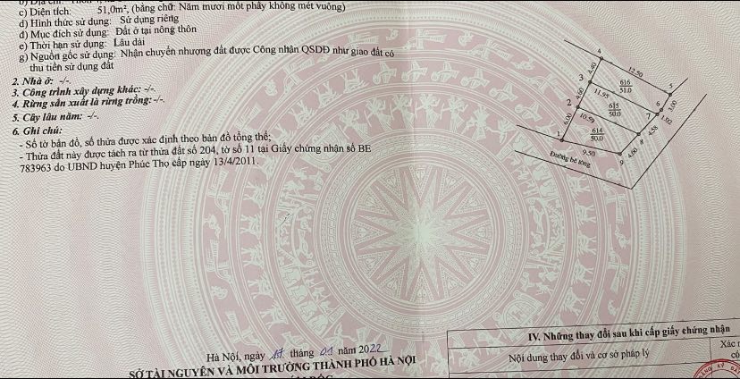 Đất nền Tích Giang 51m² giá 1 tỷ - Đường ô tô thuận tiện, dân cư đông đúc!