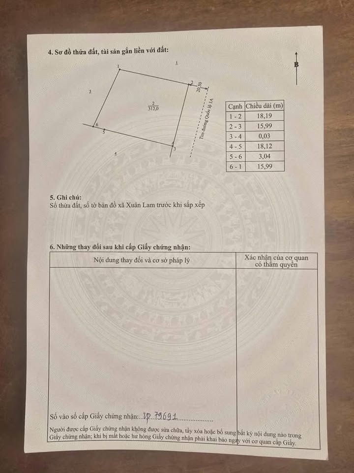 Đất mặt đường Quốc lộ 1A, Xuân Lam, Nghi Xuân 312m² giá thỏa thuận - Cơ hội đầu tư hấp dẫn!
