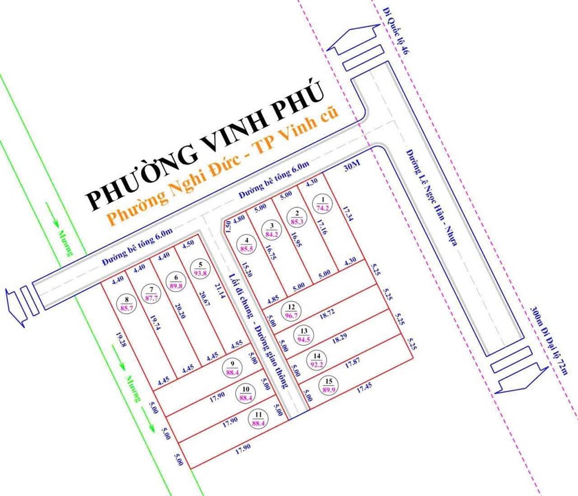 Đất nền đường Lê Ngọc Hân, Nghi Đức 87,7m² giá 1.76 tỷ - Cơ hội đầu tư sinh lời cao!