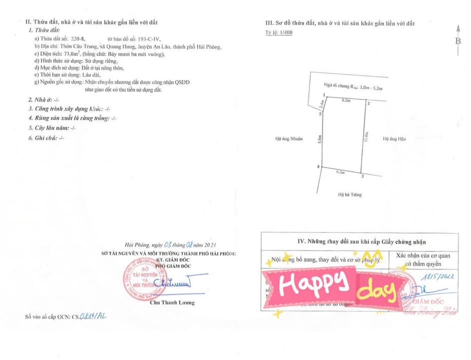 Đất nền 73m² tại An Quang, Hải Phòng chỉ 700 triệu - Cơ hội đầu tư tuyệt vời!