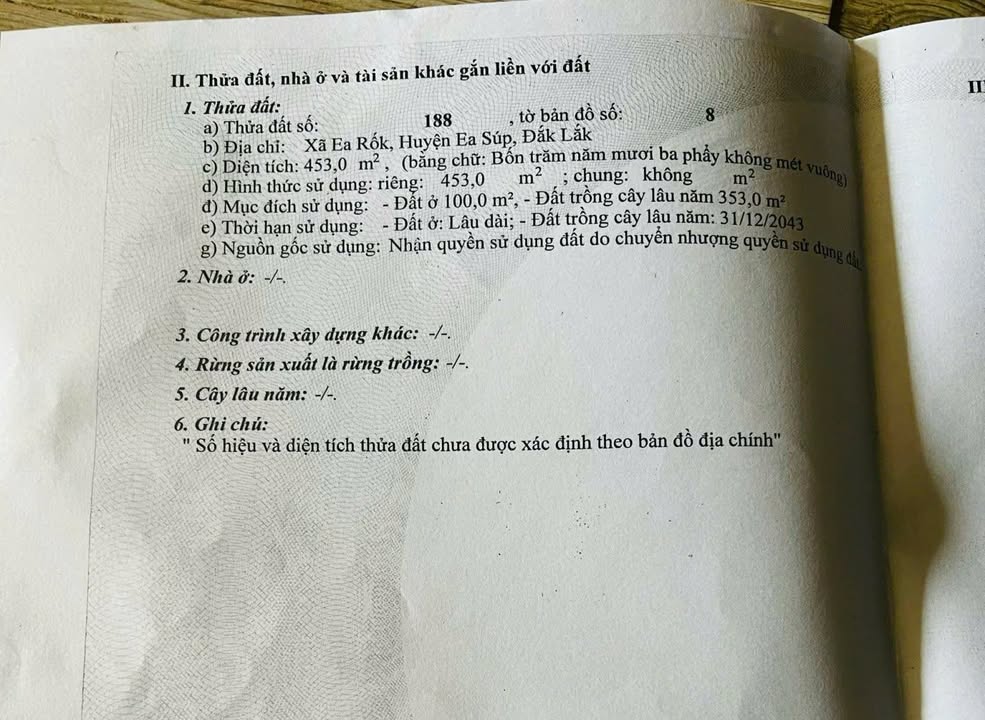 Bán đất Ea Rốk, Ea Súp, Đắk Lắk 453m² - Giá đầu tư hấp dẫn!