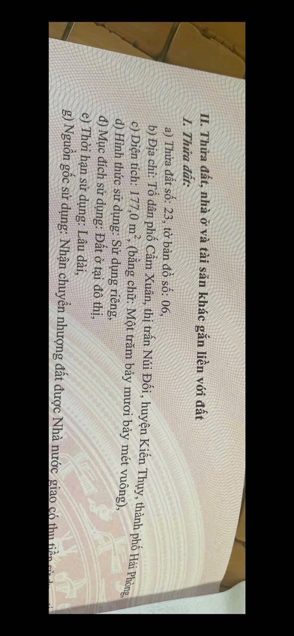 Đất nền Cẩm Xuân - Kiến Thụy 177m² giá 2 tỷ - Tiềm năng đầu tư lớn!