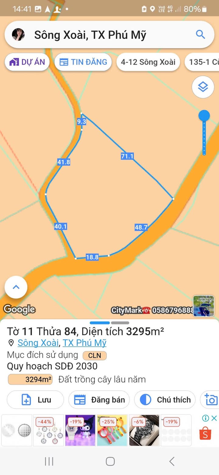 Đất vườn Sông Xoài, Phú Mỹ 8000m² giá 30 tỷ - Sổ đỏ chính chủ!