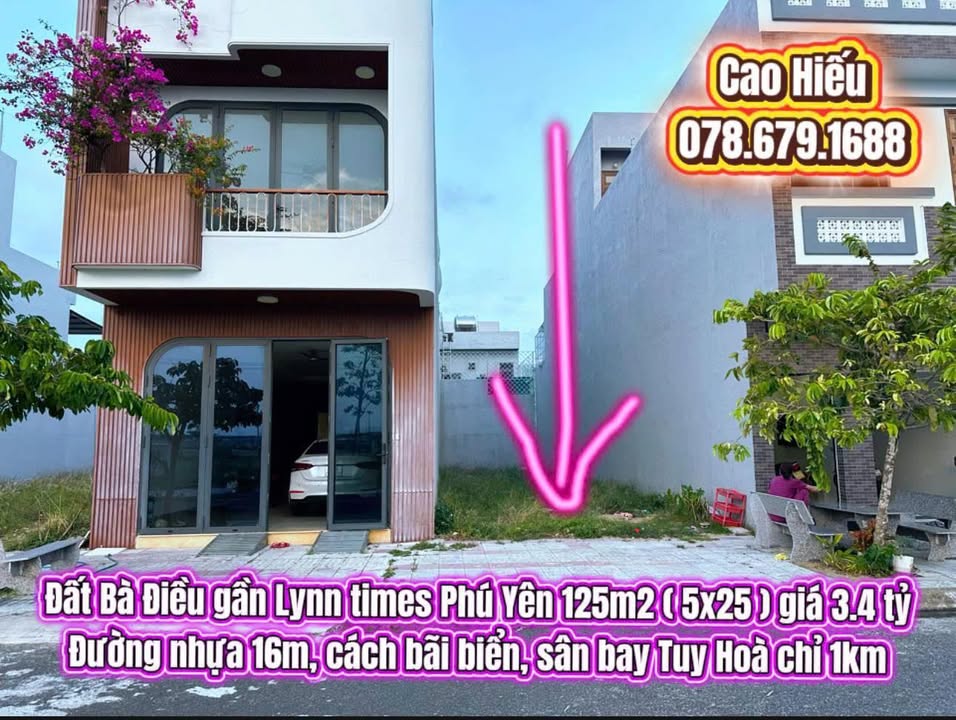 Đất Bà Điều Phú Yên 125m² giá 3.4 tỷ - Cách biển chỉ 1km!