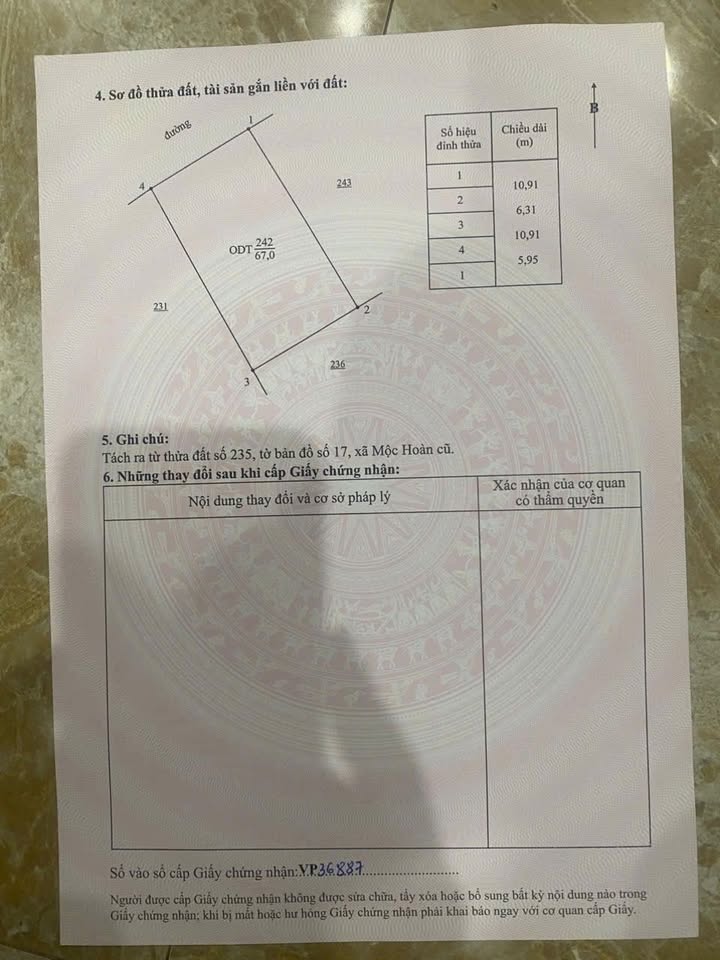 Đất thổ cư Mộc Bắc Duy Tiên 67m² chỉ 800 triệu - Nở hậu, ô tô vào tận đất!