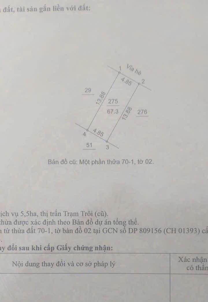 Đất dịch vụ Trạm Trôi Hoài Đức 67.3m² - Tiềm năng đầu tư vượt trội!