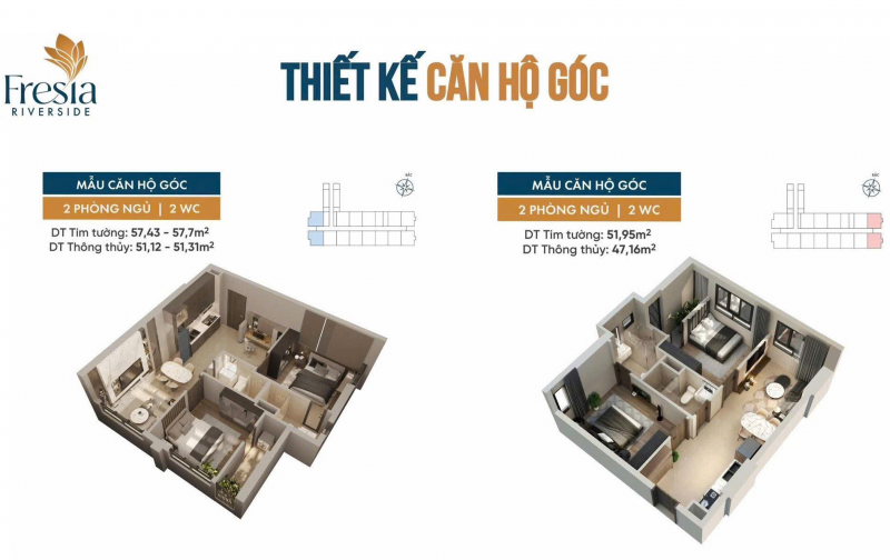 Căn hộ Tháp R2 Fresia Riverside Biên Hòa 51m² giá thỏa thuận - Đầu tư sinh lời, ở ngay!