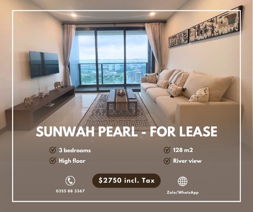 Căn hộ Sunwah Pearl quận Bình Thạnh 125m² giá 68.75 triệu - View sông thoáng đãng!