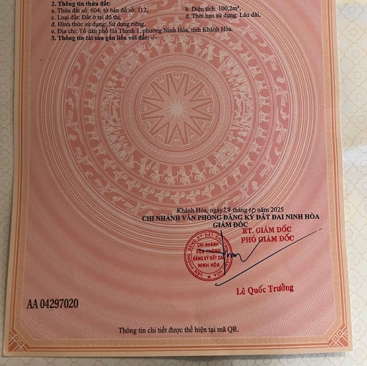 Đất thổ cư phường Ninh Hoà 100m² giá 480 triệu - Cơ hội đầu tư tuyệt vời!