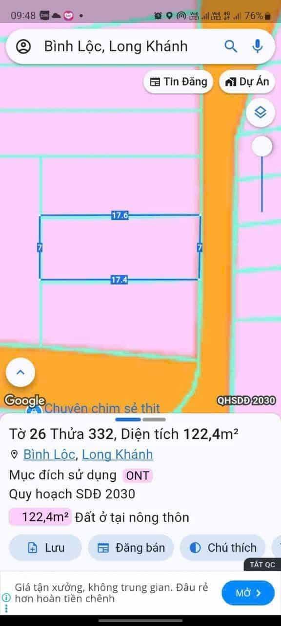Đất nền Bình Lộc, Long Khánh 119m² giá 1.15 tỷ - Vị trí đẹp, thuận tiện!