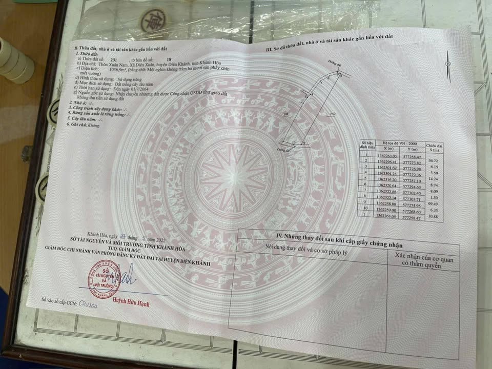 Đất nông nghiệp Diên Xuân, Diên Khánh 1036m² giá 320 triệu - Bán gấp chính chủ!