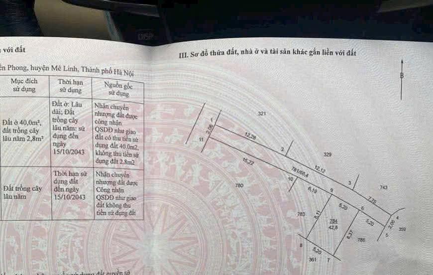 Đất nền Tiền Phong, Mê Linh 42.8m² giá 2.7 tỷ - Cơ hội đầu tư hấp dẫn!