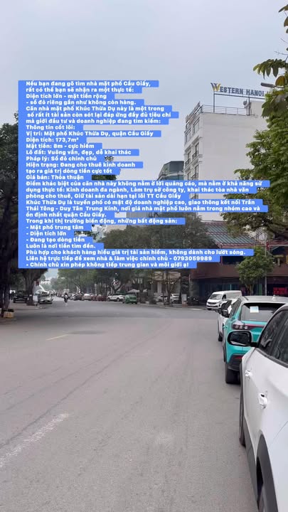 Nhà mặt phố Khúc Thừa Dụ, Cầu Giấy 173m² - Sổ đỏ chính chủ, kinh doanh đa ngành