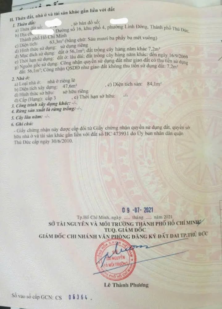 Đất nền 63m² tại phường Linh Đông, Thủ Đức giá 5.4 tỷ - Ô tô vào tận nơi!