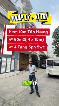 Nhà bán hẻm 10m Tân Hương 63m² giá 9,3 tỷ - Cơ hội đầu tư tuyệt vời!