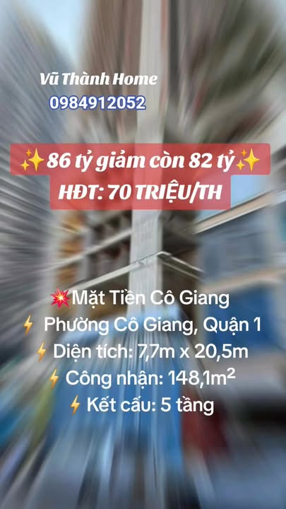 FrontHouse mặt tiền Cô Giang, Quận 1, 148m² giá 82 tỷ - Cơ hội đầu tư tuyệt vời!
