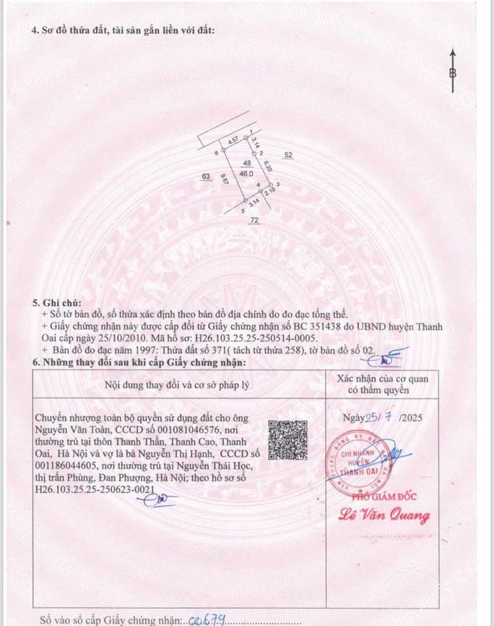 Đất thổ cư Thôn Cát Động, Thanh Oai 46m² giá 2 tỷ - Đường ô tô vào tận nơi!