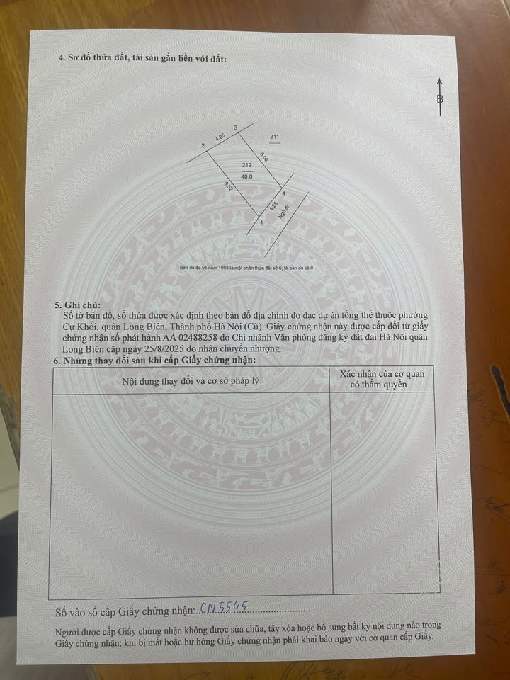 Đất nền Bát Khối Long Biên 40m² giá 6 tỷ - Đầu tư sinh lời ngay!