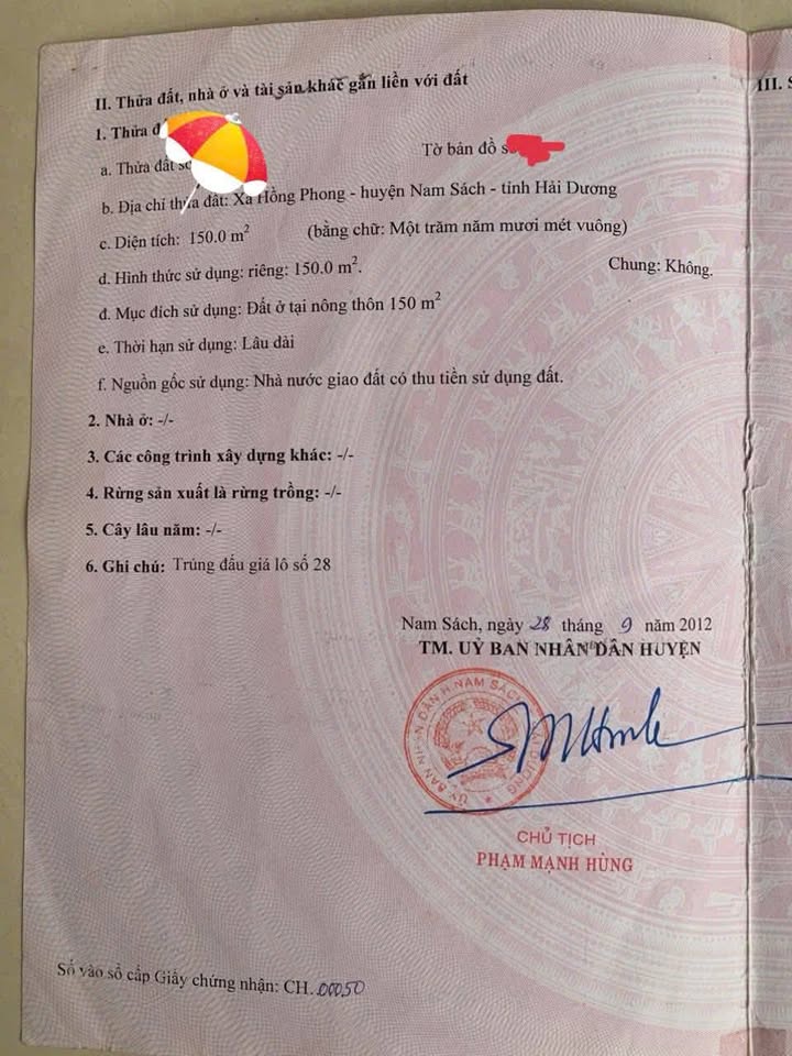 Đất thổ cư Hồng Phong, Nam Sách 150m² giá 1.87 tỷ - Đầu tư sinh lời ngay!