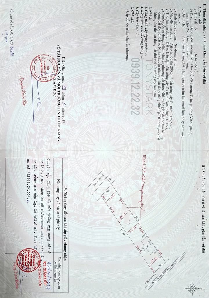 Đất nền 2125m² mặt tiền đường Võ Trường Toản - Giá chỉ 1 tỷ!